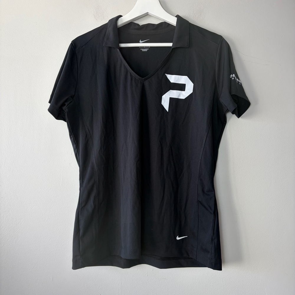 NWT Nike Performance on Purpose‎ Black V-Neck Women's Polo Large